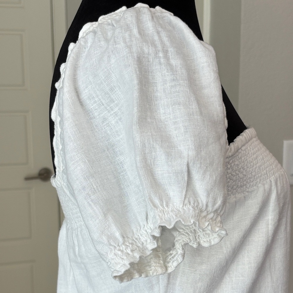 Abercrombie & Fitch White Smocked Square Neck Mini Dress NWT Size  XSP - Picture 8 of 16